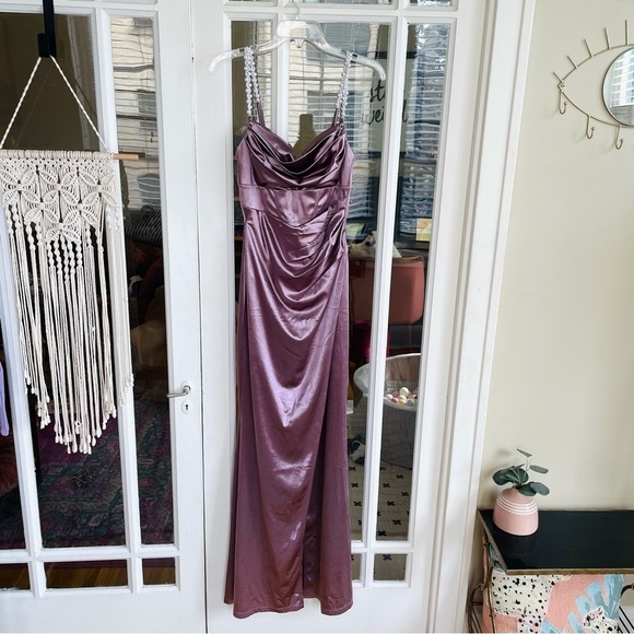 NEW Windsor Pearl Strap Satin Corset Mermaid Formal Dress - Picture 8 of 8